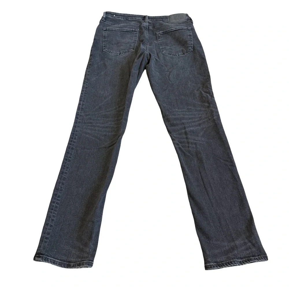 American Eagle Flex Black Denim Skinny Straight Jeans Stretch Size 32 Men's